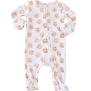 Caden Lane Cookie Crumble Zipper Footie Sleeper Soft Stretch 2-Way Zip Sz 0-3 mo